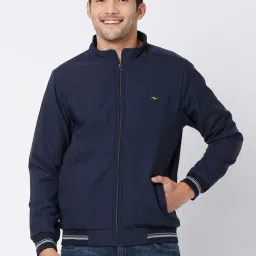 Spykar Navy Full Sleeves Mock Collar Jacket-picture-32