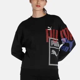 Puma Black Graphic Print Sweatshirt-image-6