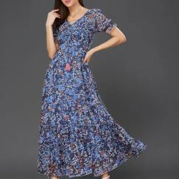 Miss Chase Navy Floral Print Maxi Dress-image-52