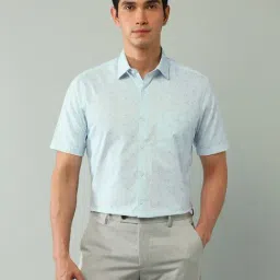 Arrow Blue Cotton Regular Fit Printed Shirt-picture-15