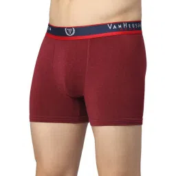Van Heusen Sport Regular Fit Jaspe Textured Double Layer Gusset Solid Trunks - Deep Red Jaspe image 3
