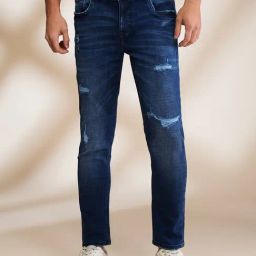 Being Human Blue Regular Fit Distressed Jeans-97