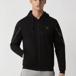 Van Heusen Black Regular Fit Hooded Jacket-picture-26