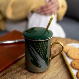 Gibox Green Ceramic Ceramic Cups And Saucers 400 ML-image-8