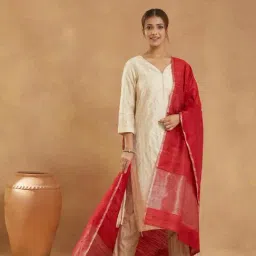 Fabindia Red Silk Dupatta-picture-39