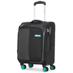 VIP Lucern Str Exp Black Color Block Soft Cabin Trolley Bag - 37.5 cm image 3