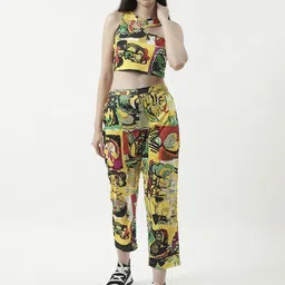 Zima Leto Picasso Inspired Digital Printed Crop Top & Trousers Co-Ord Set-image-28