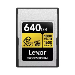 Lexar Professional CFexpress 4.0 Type A Memory Card 640 GB Upto 1800 Mbps Read & 1650 Mbps Write Speed, GOLD-10