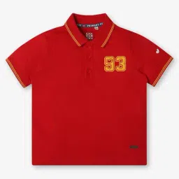 Ed-a-Mamma Kids Red Solid Polo T-Shirt-image-33