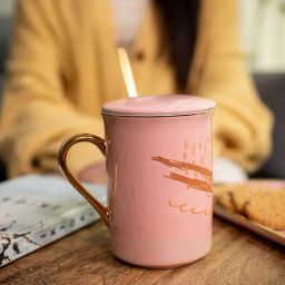 Gibox Pink Ceramic Ceramic Cups And Saucers 400 ML-image-68