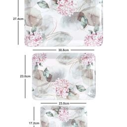 Goodhomes Multicolor Melamine Rectangular Serving Tray - Set of 3 image 3