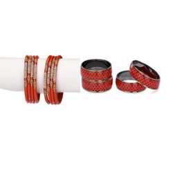SOMIL Set Of 12 Alloy Artificial Stones & Beads Bangles-picture-31