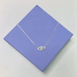 Arte Jewels 925 Sterling Silver CZ Stone Studded Evil Eye Pendant Chain for Women-image-42