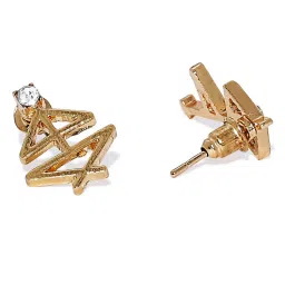 Oomph Gold Single Piece Mix Match Design Stud Earrings - Set of 4 image 3