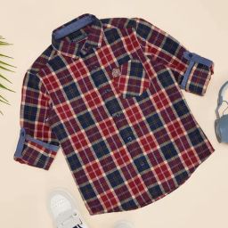Pantaloons Junior Boys Red & Blue Cotton Checks Full Sleeves Shirts-image-10