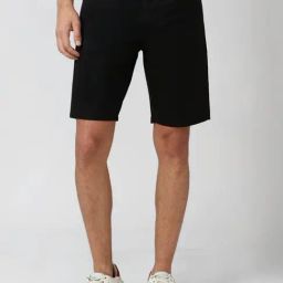 Peter England Black Cotton Regular Fit Shorts-picture-32