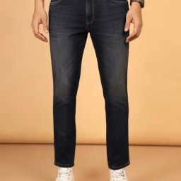 Wrangler Navy Slim Fit Lightly Washed Jeans-picture-16