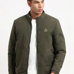 Showoff Olive Slim Fit Jacket-image-13