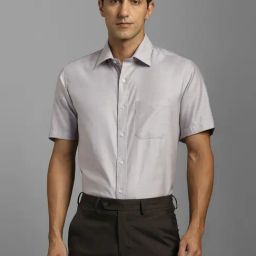 Louis Philippe Grey Regular Fit Texture Shirt-image-81