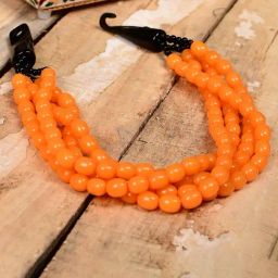 Imli Street Orange Resin Beaded Handcrafted Tribal Necklace-35