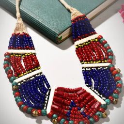 Imli Street Multicolor Vintage Naga Beaded Tribal Necklace-image-42