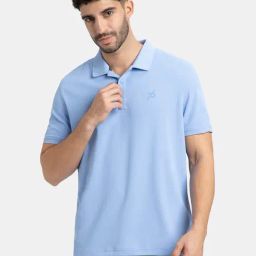 Jockey Light Blue Regular Fit Polo T-Shirt-image-89