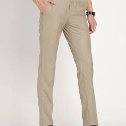 Turtle Dark Beige Slim Fit Chequered Trousers-image-27