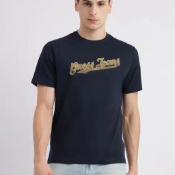 Guess Jeans 1981 Daring Ocean Cotton Regular Fit Logo Printed T-Shirt-image-19