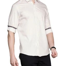 Simon Carter London Grey Printed Slim Fit Shirt-image-64