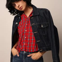 Only Red Viscose Checks Shirt-58