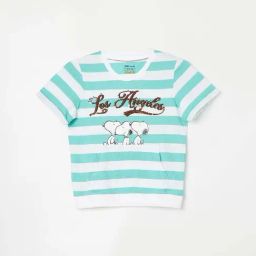 Fame Forever by Lifestyle Kids Aqua Blue & White Striped T-Shirt-image-33