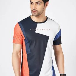 Ajile By Pantaloons Multicolored Slim Fit Colour Block Sports T-Shirt-image-1