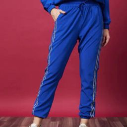 Globus Blue Regular Fit High Rise Joggers-picture-45