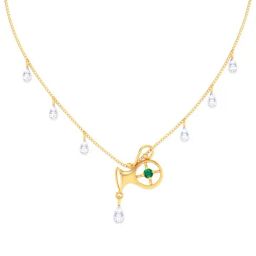 P.C Chandra Jewellers 18k Yellow Gold & Diamond Unique Aquarius Themed Necklace-image-67