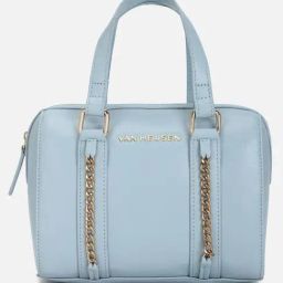 Van Heusen Blue PU Solid Handbag-11