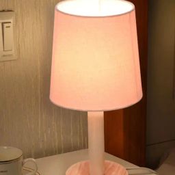Homesake Pink Wood Morden Minimalist Bedside Table Lamps with Shade-26