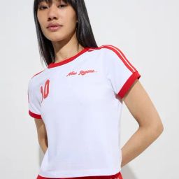 Studiofit by Westside White Numerical Printed Cotton T-Shirt-image-72