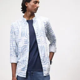 ether Floral Print Pure Cotton Longline Casual Shirt-image-70