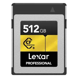 Lexar Professional CFexpress 4.0 Type-B Memory Card 512 GB Upto 3300 Mbps & Read 3000 Mbps Write Speed, GOLD-15