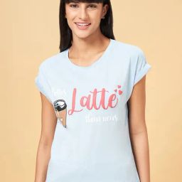 Dreamz by Pantaloons Blue Cotton Printed T-Shirt-image-97
