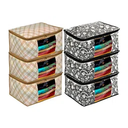 Kuber Industries Set Of 6 Printed Saree Covers-32