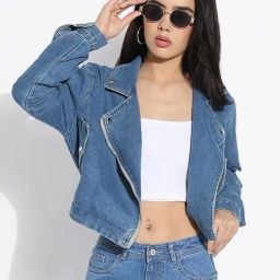 Showoff Blue Regular Fit Jacket-image-51