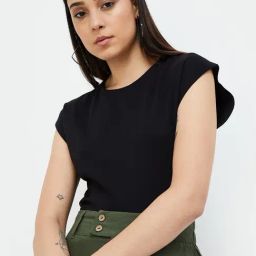 Code by Lifestyle Black Solid Top-image-21