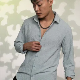 Campus Sutra Men Comfort Textured Opaque Casual Shirt-image-53