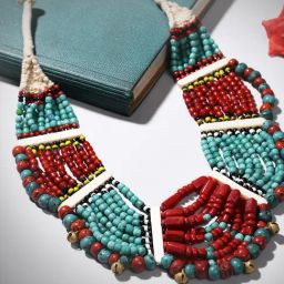 Imli Street Multicolor Vintage Naga Beaded Tribal Necklace-image-94