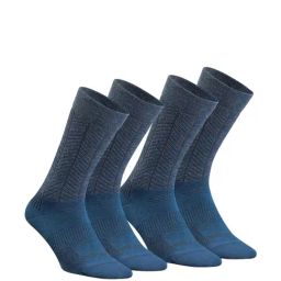 Quechua by Decathlon Blue & Grey Blend Textured Socks Pack of 2 ( 2.5-5 - 35/38 )-image-73