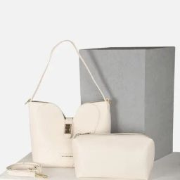 Van Heusen White Color Block Handbag-21