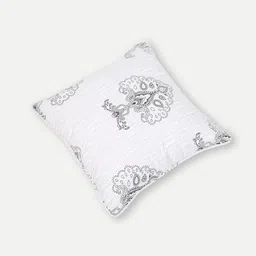SWAYAM White & Black Set of 2 Ethnic Motifs Square Cushion Covers image 3