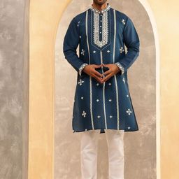 Anouk Men Floral Embroidered Kurta with Pyjama-44