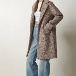 HAPPINESS ISTANBUL Self Designed Notched Lapel Collar Overcoat-image-16
